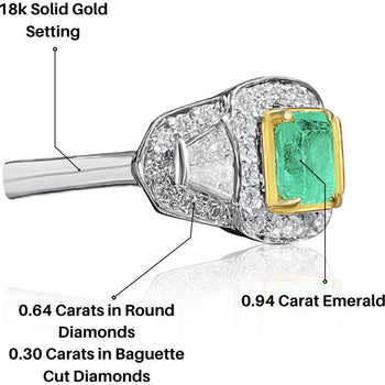 Natural Colombian Emerald Cocktail in 18k white gold Ring – Assay Jewelers