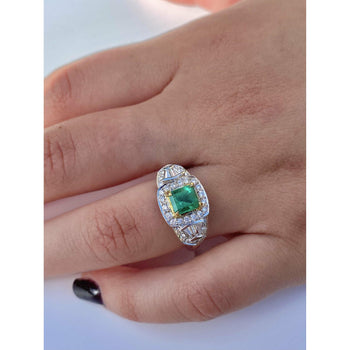 Natural Colombian Emerald Cocktail in 18k white gold Ring – Assay Jewelers