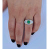 Natural Colombian Emerald Cocktail in 18k white gold Ring