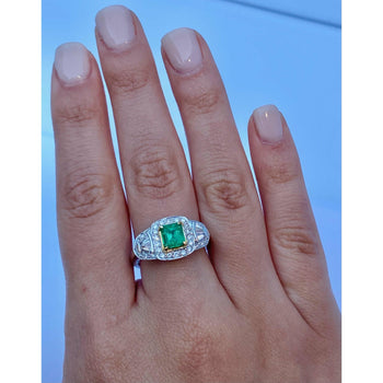 Natural Colombian Emerald Cocktail in 18k white gold Ring – Assay Jewelers