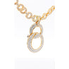 Natural Diamond 16 Carat Round-Brilliant Cut Interlocking Circle Pendant Necklace in 18K Yellow Gold