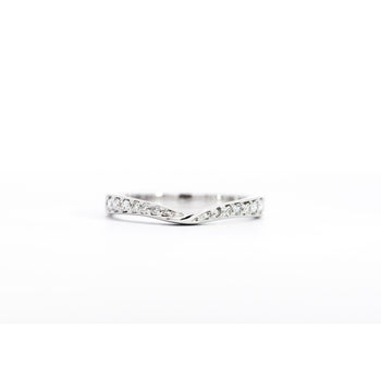 Natural Diamond Contoured Wedding Band Stacking Ring in 14K White Gold – Assay Jewelers