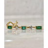 Natural Emerald Drop Earrings in 14k Gold Clip On Closure