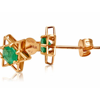 Natural Emerald Star of David Earrings in 18k Rose Gold – Assay Jewelers