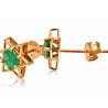 Natural Emerald Star of David Earrings in 18k Rose Gold