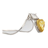 Natural GIA Certified 2.02 Carat Fancy Yellow Diamond Heart Platinum Necklace