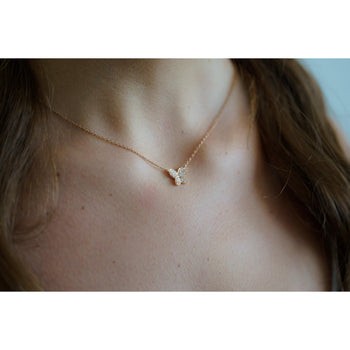 Natural Pink Diamond Butterfly Charm Floating Pendant Necklace in 18K Rose Gold – Assay Jewelers