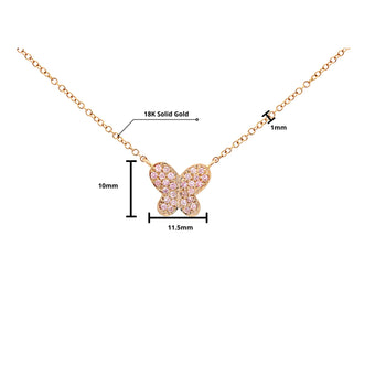Natural Pink Diamond Butterfly Charm Floating Pendant Necklace in 18K Rose Gold – Assay Jewelers