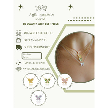 Natural Pink Diamond Butterfly Charm Floating Pendant Necklace in 18K Rose Gold – Assay Jewelers