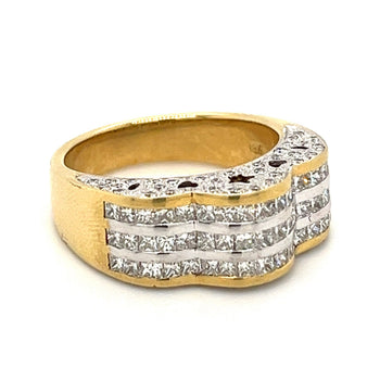 Natural Princess Cut Diamond Star Cluster Ring in 18k gold – Assay Jewelers