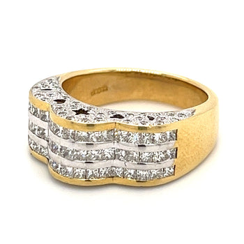 Natural Princess Cut Diamond Star Cluster Ring in 18k gold – Assay Jewelers