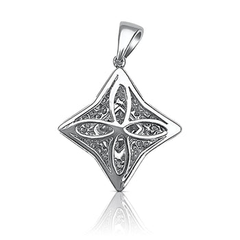 Natural Princess Cut White Gold Diamond Star Necklace in 18k White Gold – Assay Jewelers