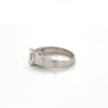 Oval Cut Lab Grown Diamond Wide Band 14K White Gold Ring