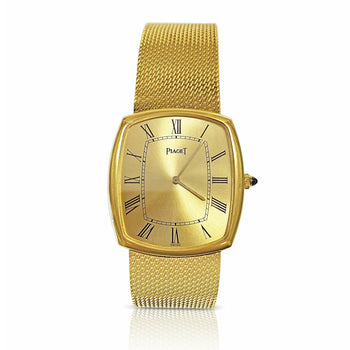 Piaget 9741 Vintage 18k Mens Watch with Gold Champagne Strap – Assay Jewelers