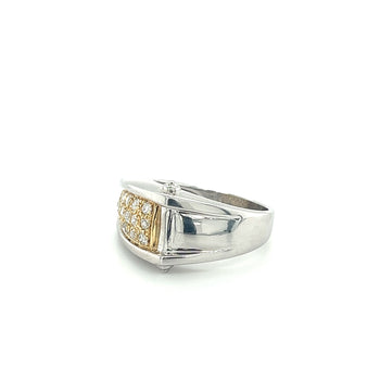 Platinum and 18K Gold Unisex Natural Diamond Pinky Ring – Assay Jewelers