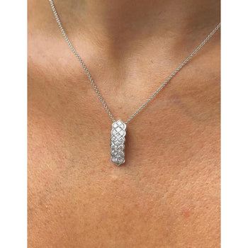 Princess Cut Cluster Pendant Drop Necklace in 18K White Gold – Assay Jewelers
