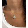 Princess Cut White Gold Diamond Star Necklace in 18k White Gold