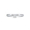 Princess cut diamonds in thin 18k gold ring setting