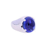 Rare 29.51 Carat No Heat Ceylon Blue Sapphire Cabochon Solitaire Mens Ring