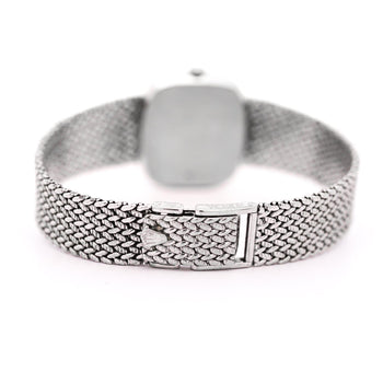 Rolex Cellini 4082 Blue Vignette Dial 24mm Woven 18K White Gold Mesh Watch – Assay Jewelers