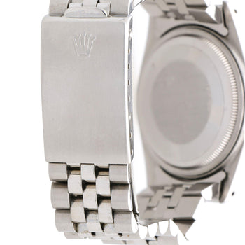 Rolex Datejust 16014 Blue Vignette Diamond Dial 36mm Steel White Gold Watch – Assay Jewelers