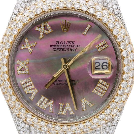 Rolex Datejust 41mm 18K Two-Tone 20 Carat Diamond Bust Down MOP Dial Iced Watch