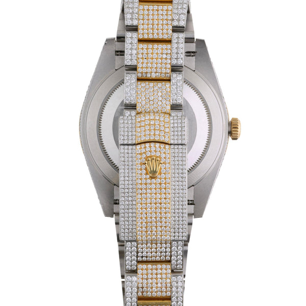 Rolex Datejust 41mm 18K Two-Tone 20 Carat Diamond Bust Down MOP Dial Iced Watch