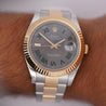 Rolex Datejust II Wimbledon Gray Slate Roman Dial Two Tone On Oyster Watch