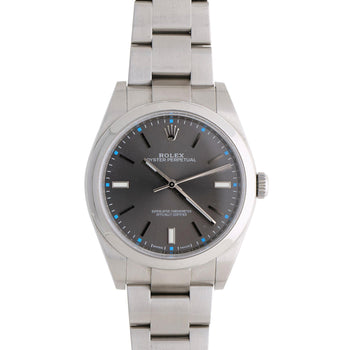 Rolex Oyster Perpetual 114300 Rhodium Dial 39mm Stainless Steel Full Set Watch – Assay Jewelers