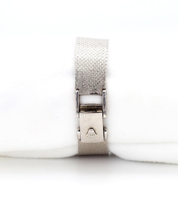 Rolex Precision Emerald & Diamond Bezel 18K White Gold Frosted Bracelet Watch – Assay Jewelers