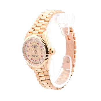 Rolex President Datejust 69178 26mm Ruby Diamond Dial 18K Gold Watch – Assay Jewelers