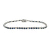 Round Cut Blue Sapphire & Diamond Prong Set Tennis Bracelet in 14K White Gold