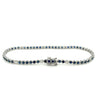 Round Cut Blue Sapphire & Diamond Prong Set Tennis Bracelet in 14K White Gold