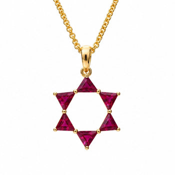 Ruby Star of David 18K Gold Pendant Necklace – Assay Jewelers