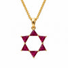 Ruby Star of David 18K Gold Pendant Necklace