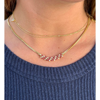 Collier grappe en or 14 carats avec rubis et diamant – Assay Jewelers
