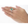 Semi Mount 1.87 Carat TW Round & Emerald Cut Diamond Halo Ring