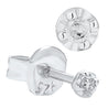 Single Stud 2.5mm Round Tiny Natural Diamond Earring in 925 Sterling Silver