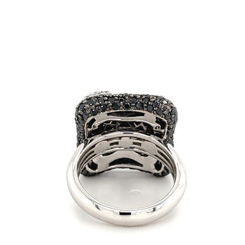 Starlit Night Black and White Diamond Cluster Ring in 18K White Gold – Assay Jewelers
