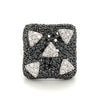 Starlit Night Black and White Diamond Cluster Ring in 18K White Gold