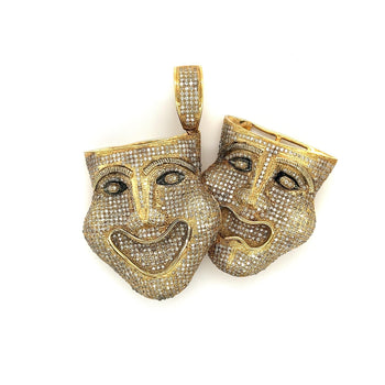 Thalia and Melpomene Theatre Face 10k Gold Diamond Pendant – Assay Jewelers