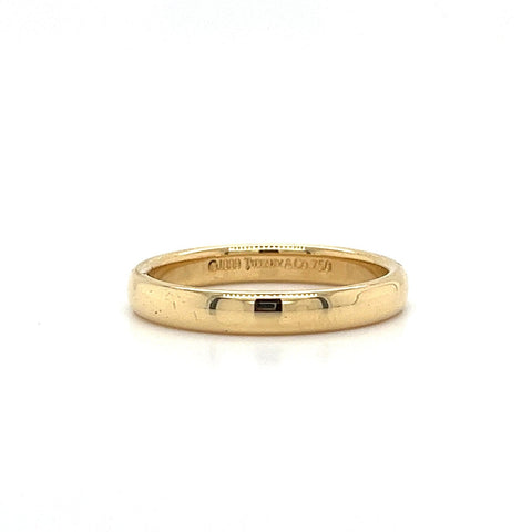 Tiffany & Co. Signed 18K Solid Yellow Gold 3MM Wedding Ring Band