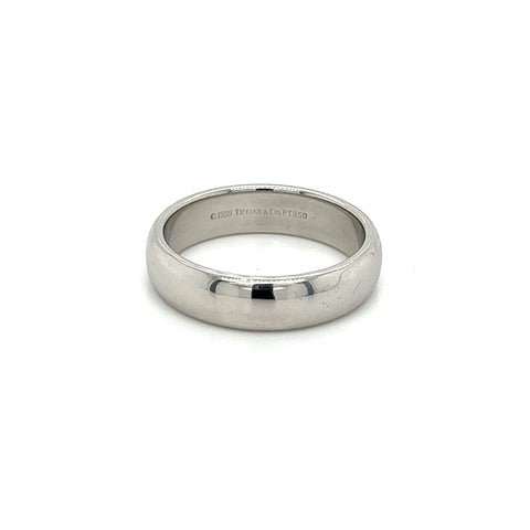 Tiffany & Co. Signed 6MM Platinum Mens Wedding Band Ring