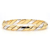 Tiffany and Co Braided 18K Two Tone Gold Twisted Rope Hinged Bangle Bracelet