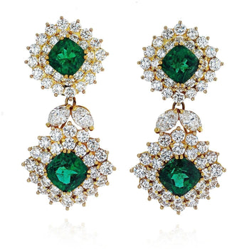 Tiffany and Co. Signed Emerald and Diamond Drop Earrings – Assay Jewelers