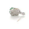 Untreated Jade and Diamond Flower Grapevine Brooch/Pendant