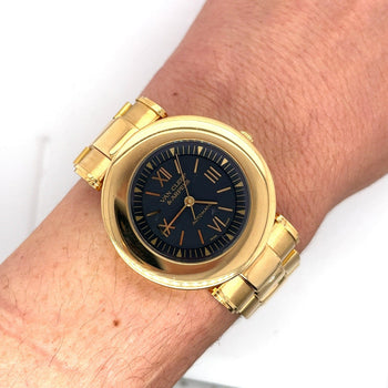 Van Cleef & Arpels 18K Gold 37MM Black Dial Automatic Watch in Gold Bracelet – Assay Jewelers