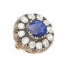 Victorian Era 3.82 Carat No Heat Sapphire and Diamond GRS Certified Brooch