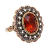 Victorian Era Antique 3.5 Carat Citrine and Diamond GIA Certified in Silver/Gold Ring