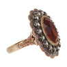 Victorian Era Antique 3.5 Carat Citrine and Diamond GIA Certified in Silver/Gold Ring